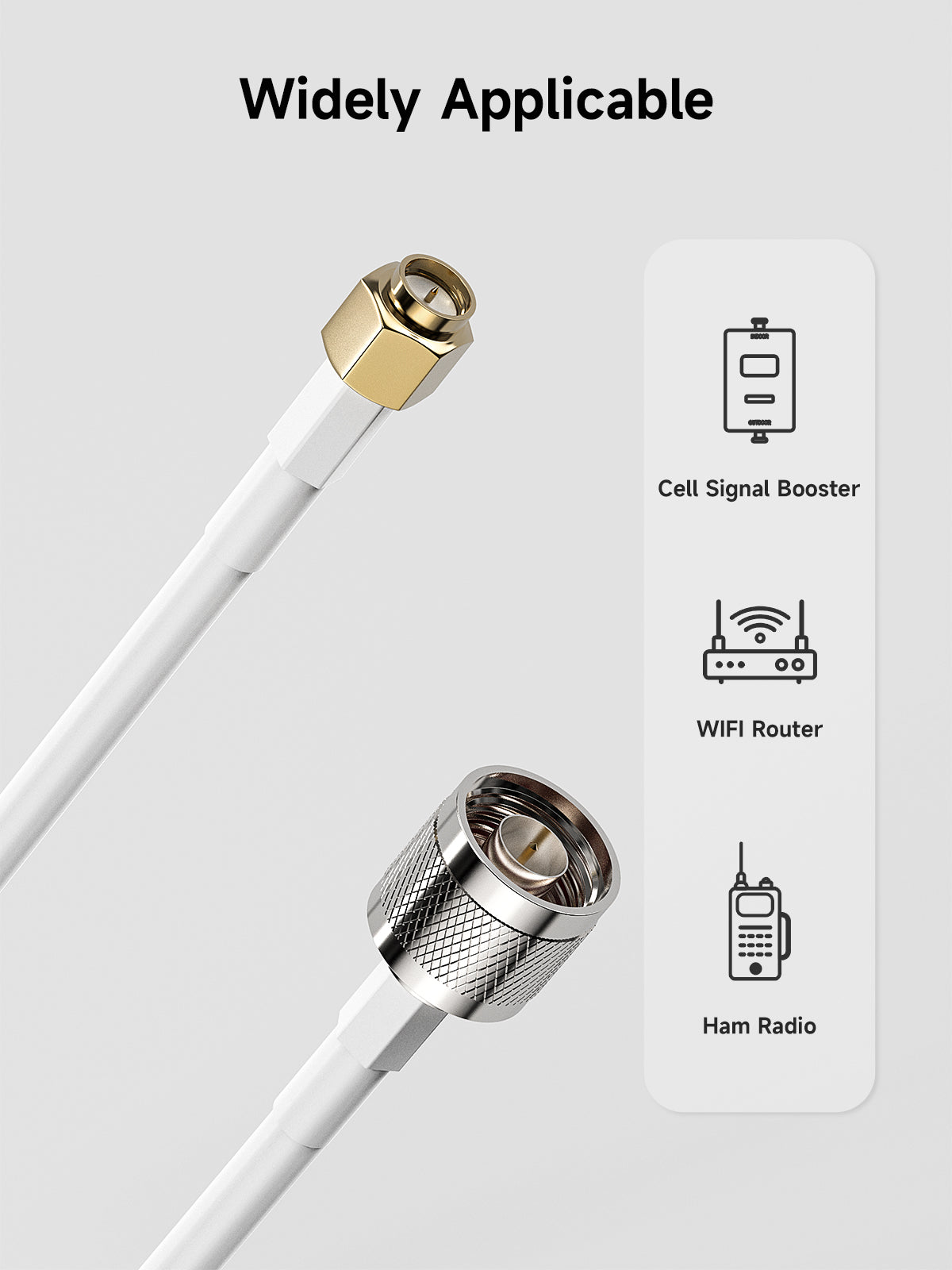 Coaxial Cable RG58 SMA Male to N Male 5m(16.4ft) Low Loss Weatherproof Extension Cable for Cell Phone Signal Booster WiFi Router 2G 3G 4G LTE Antenna