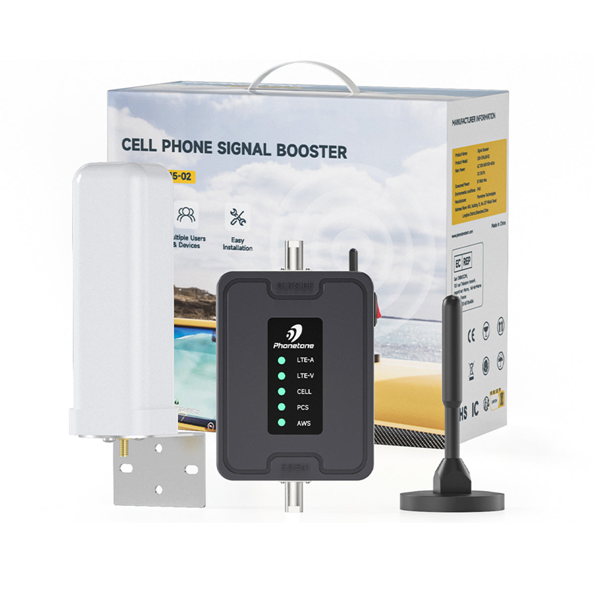 C50 Series, Vehicle Cell Phone Signal Booster for RV Truck SUV | Band 2 4 5 12 13 17